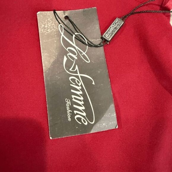 NWT La Femme 25147 Burgundy Red Cocktail Mini Dress Backless Ruffle Size 4 - Picture 11 of 16